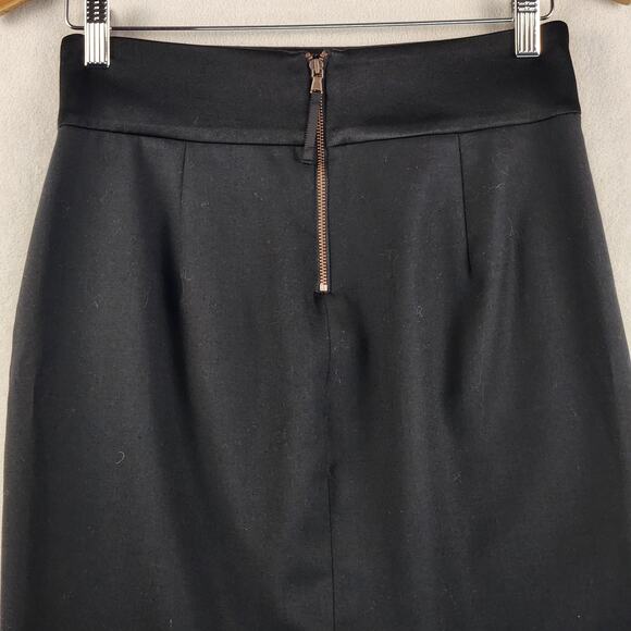 J.Crew Tuxedo Stripe Wool Wrap Pencil Skirt Women’s SZ 2 Black Fully Lined EUC - Picture 8 of 16